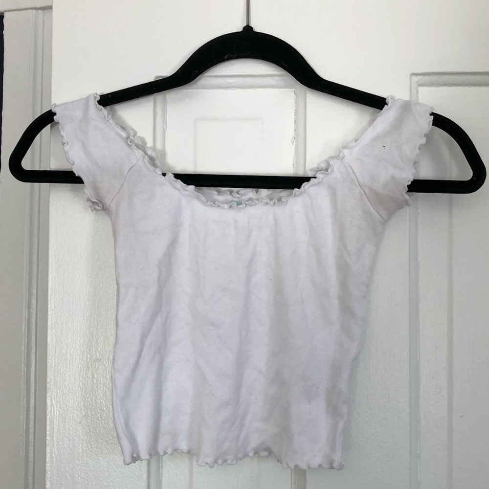 White off the shoulder crop top